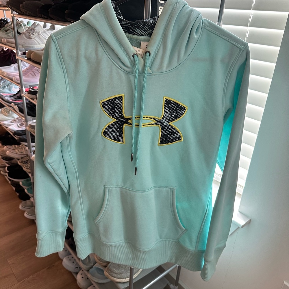 Under Armour Light Blue Hoodie with Yellow Logo
